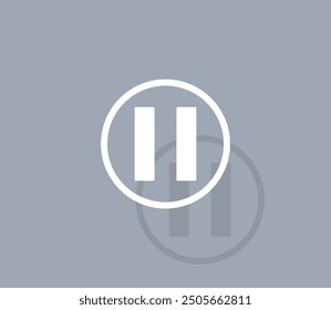 Vector icon of white color with shadow on gray background