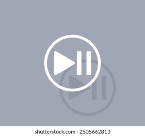 Vector icon of white color with shadow on gray background