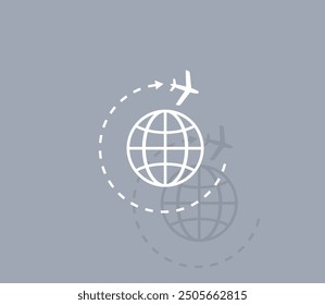 Vector icon of white color with shadow on gray background