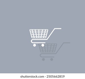 Icono de Vector de color blanco con sombra sobre fondo gris