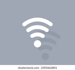 Vector icon of white color with shadow on gray background