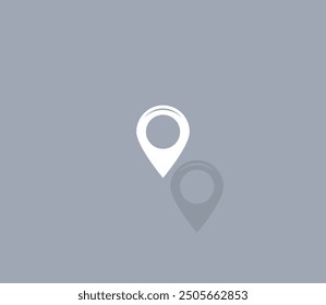 Vector icon of white color with shadow on gray background