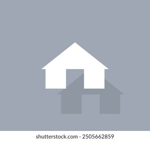 Vector icon of white color with shadow on gray background