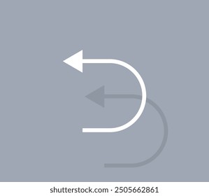 Vector icon of white color with shadow on gray background