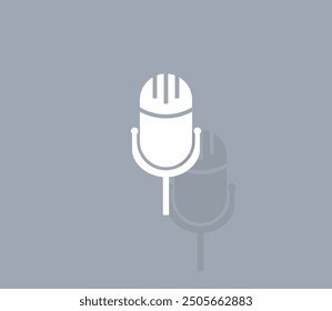 Vector icon of white color with shadow on gray background