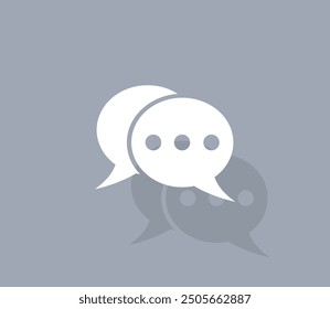 Vector icon of white color with shadow on gray background