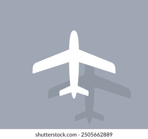 Vector icon of white color with shadow on gray background