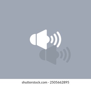 Vector icon of white color with shadow on gray background