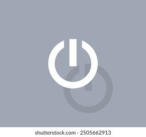 Vector icon of white color with shadow on gray background