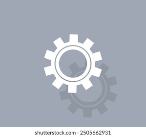 Vektorsymbol von weißer Farbe mit Schatten auf grauem Hintergrund