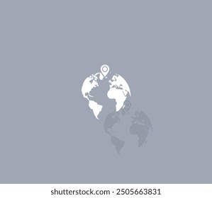 Vector icon of white color with shadow on gray background