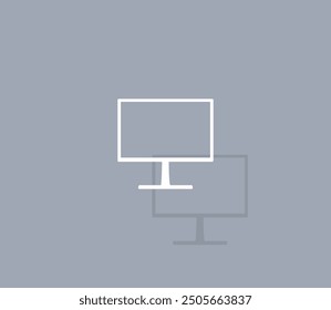 Vector icon of white color with shadow on gray background