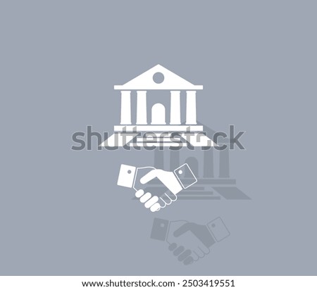 Vector icon of white color with shadow on gray background