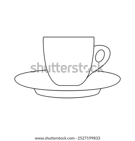 A vector icon of a white espresso cup on a saucer. Ideal for cafes, coffee shops, and restaurants.