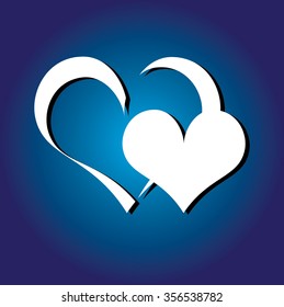 Vector icon of white hearts