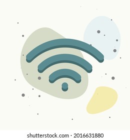 Vector icon wi -fi on multicolored background.