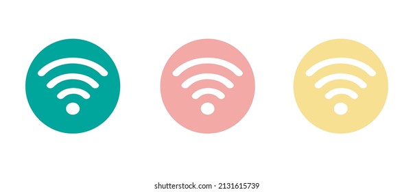 Vektorsymbol von WiFi. WLAN auf dem Kreis Moderne Vektorsymbol in verschiedenen Farben