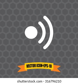 Vector Icon of Wi-Fi on Dark Gray Background. Eps.10.