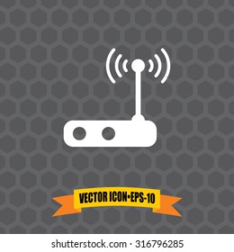 Vector Icon of Wi-Fi on Dark Gray Background. Eps.10.