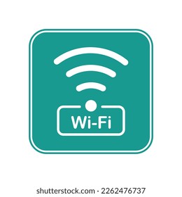 Vector icon of the Wi-Fi icon on a green background.
