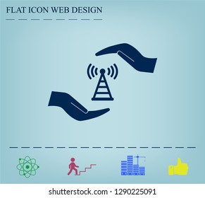 vector icon with wi-fi on the hand
