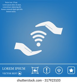 vector icon with wi-fi on the hand