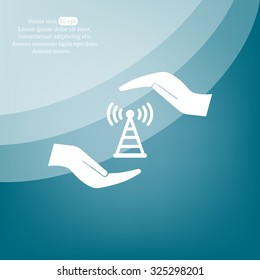 vector icon with wi-fi on the hand