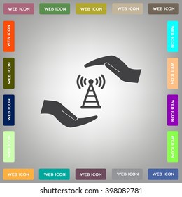 vector icon with wi-fi on the hand