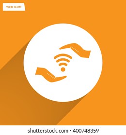 vector icon with wi-fi on the hand