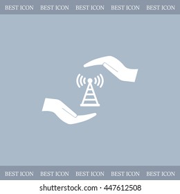 vector icon with wi-fi on the hand
