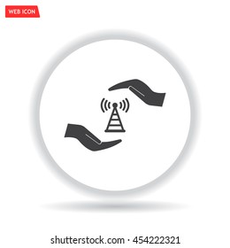vector icon with wi-fi on the hand