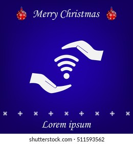 vector icon with wi-fi on the hand