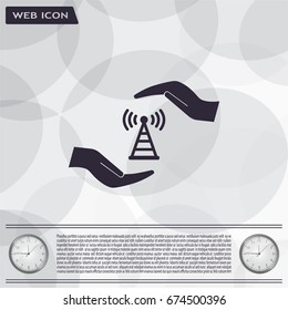 vector icon with wi-fi on the hand