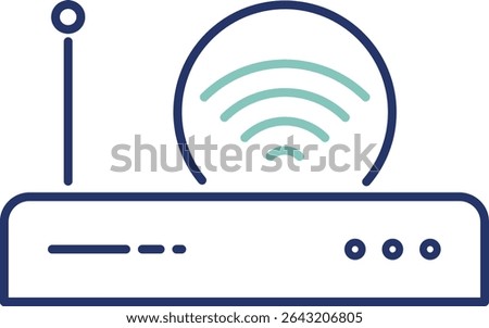Vector icon of a WiFi signal, perfect for smart homes, real estate listings, or tech interfaces. Features clean, editable outlines for full design flexibility