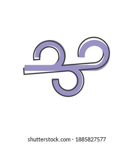 Vector icon wind, air movement on cartoon style on white isolated background.
