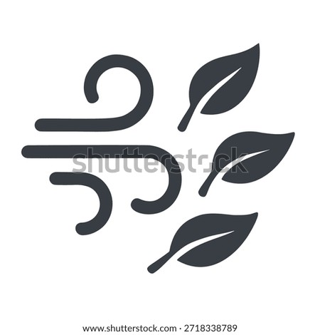 Vector Icon Wind blowing leaves