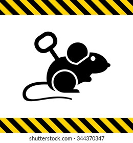 Vector icon of windup mouse toy with key