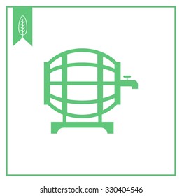 Vector icon of wine barrel with tap