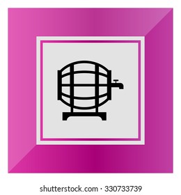 Vector icon of wine barrel with tap