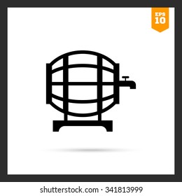Vector icon of wine barrel with tap