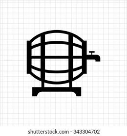 Vector icon of wine barrel with tap