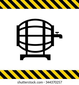 Vector icon of wine barrel with tap