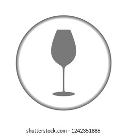 Vector icon wine glass in grey color. Eps10
