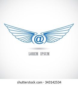 Vector icon with wings.