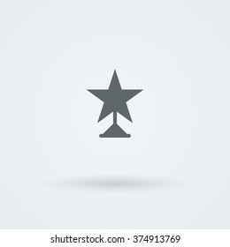 Vector icon of winner star statuette. Logo. Monoicon.