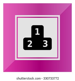 Vector icon of winners podium with number one, two and three