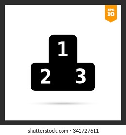 Vector icon of winners podium with number one, two and three