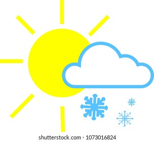 vector icon winter snowflakes sun day