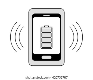 Vector icon of wireless battery charge