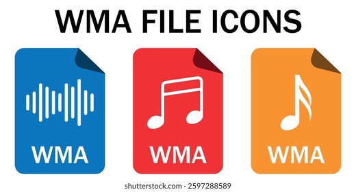 Vector icon of the WMA (Windows Media Audio) file format